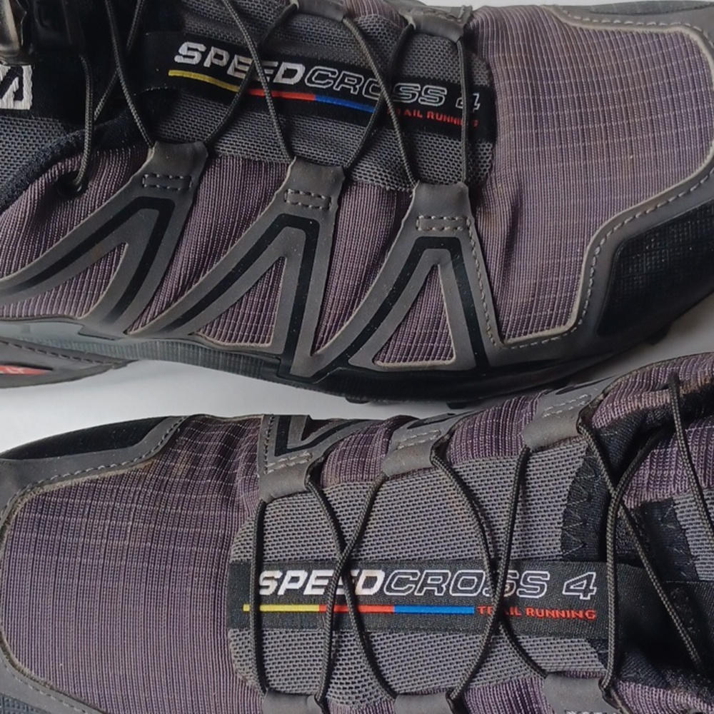 Salomon Speedcross 4 Trail Running Shoes Hiking SZ 10.5 Gray Black Outdoor - Picture 9 of 16